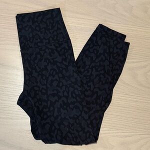 Black Leopard Print Women's Lululemon Athletic Leggings
